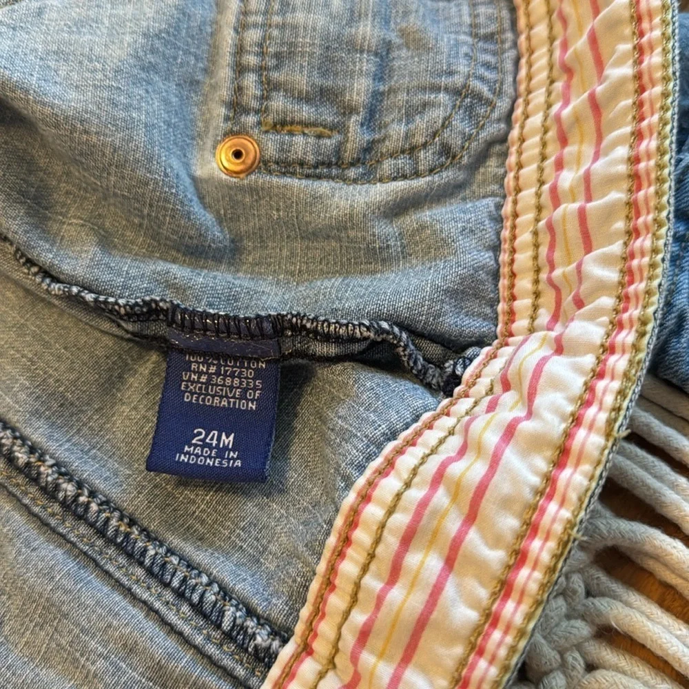 OshKosh B'gosh Genuine Kids denim Jean Jacket with Floral Embroidery size 24 mos